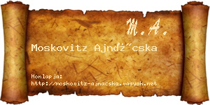 Moskovitz Ajnácska névjegykártya